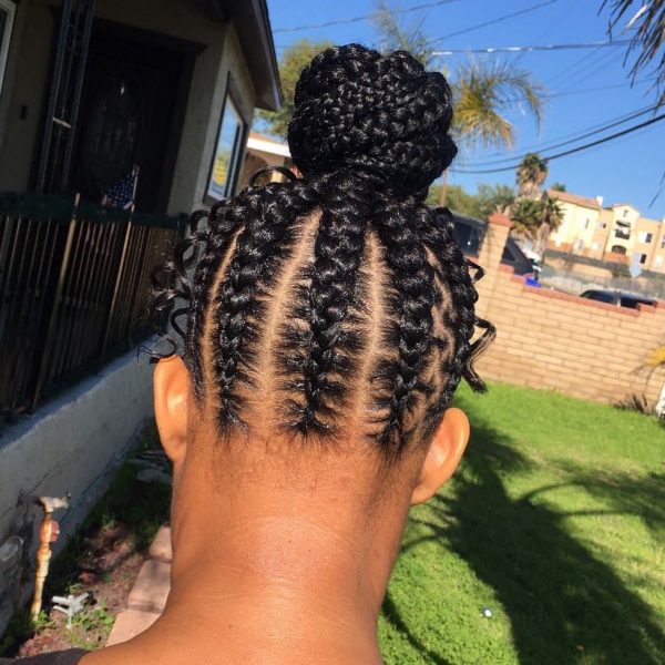 Short Curled Hairstyle with Afro Braids