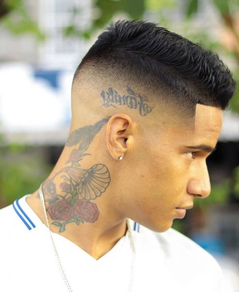 Short Undercut Haircut with a Tattoo