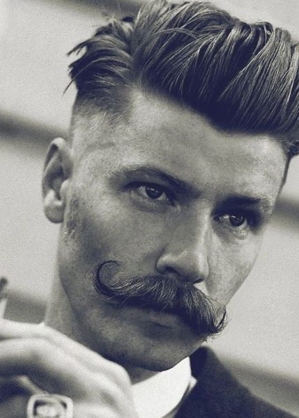 Vintage Undercut with Moustache