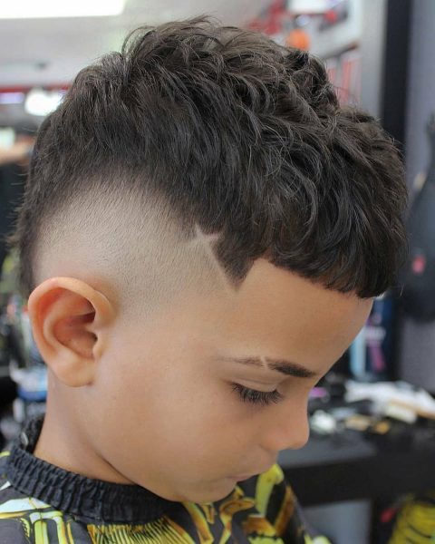 Wavy Top and Fade Hairstyle for Boys