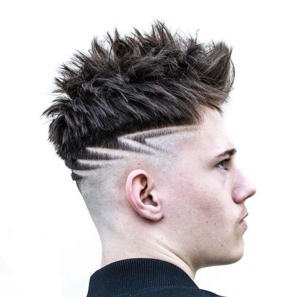 Bald Fade Undercut Design with Messy Hairstyle