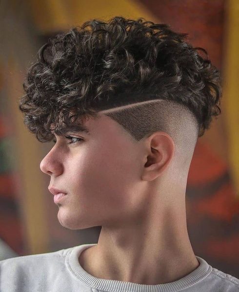 Curly Disconnected Undercut Design for Guys
