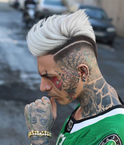 Disconnected Undercut Design Hairstyle with Blonde Hair