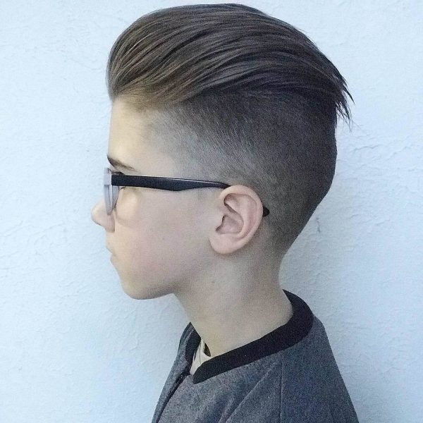Little Boys' Slicked Back Undercut Haircut - side view