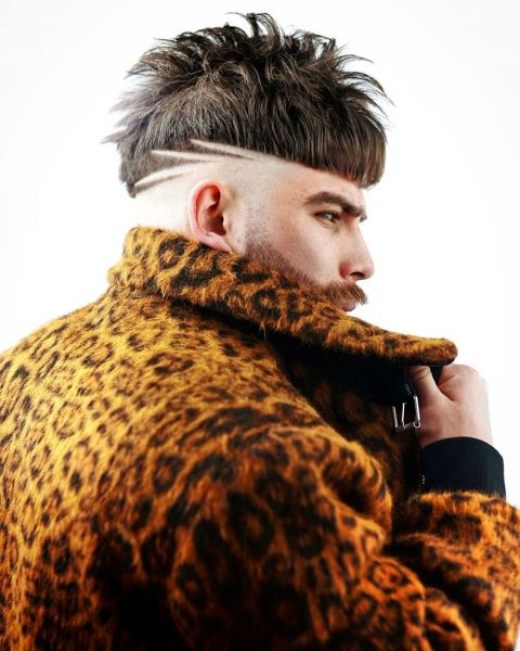 Messy Undercut Haircut with Skin Fade and Hair Design