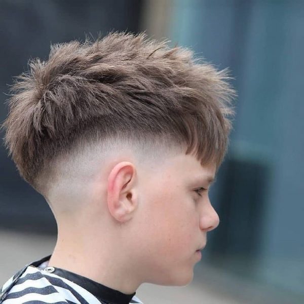 Messy Undercut Haircut with Skin Fade for Boys
