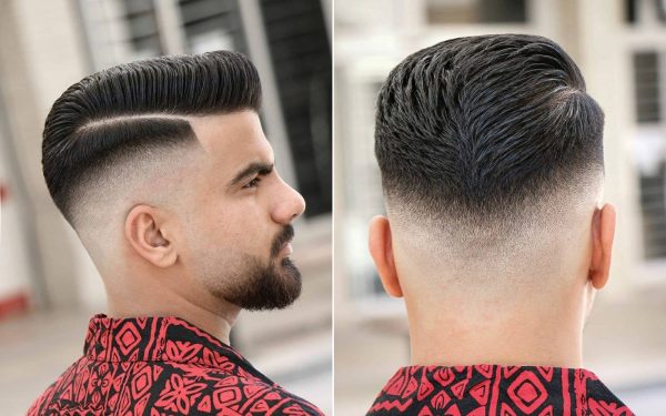 Pompadour Haircut with Long Line