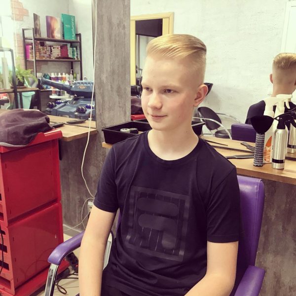 Side Swept Undercut Hairstyle for Blonde Boys