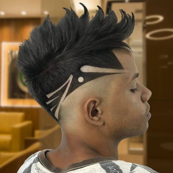 Spiked and Messy Undercut Design with Skin Fade