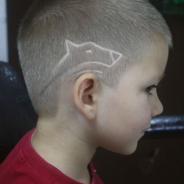 Toddler Boys' Undercut Hairstyle with Wolf Design