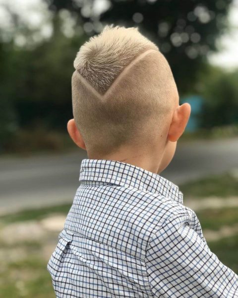 Triangle Undercut Design for Boys - back side view