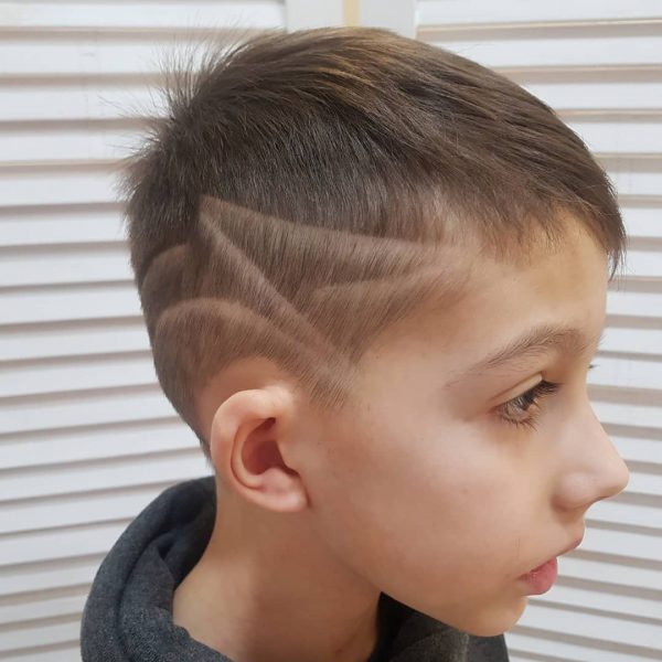 Undercut Haircut with Fringe and Letter Z for Kids