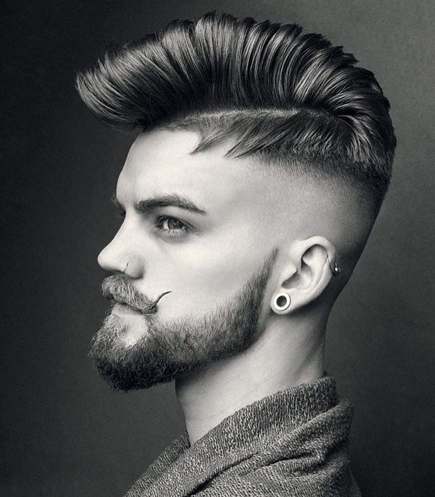 Comb Over Cut with Beard and Mustache