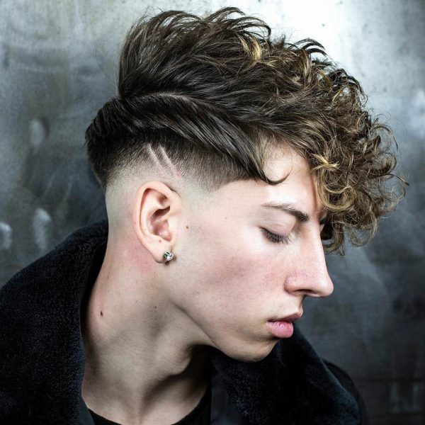 Curly Taper Fade Haircut for Guys