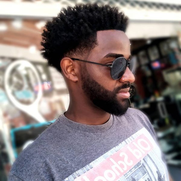 Low Fade Afro Haircut for Men