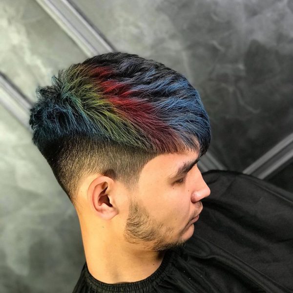 Rainbow Undercut Hairstyle for Guys