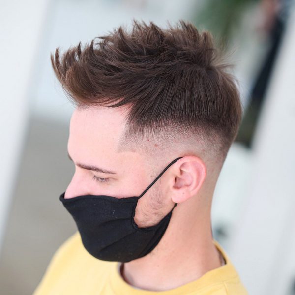 Spiky Hair Hairstyle with Protective Mask