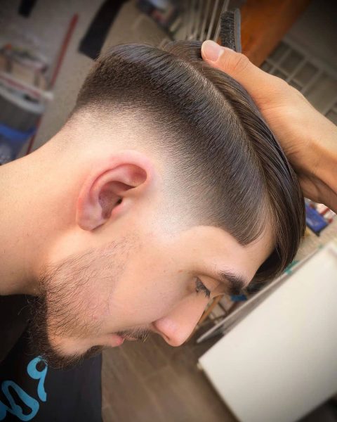 Taper Fade + Straight Hair Hairstyle