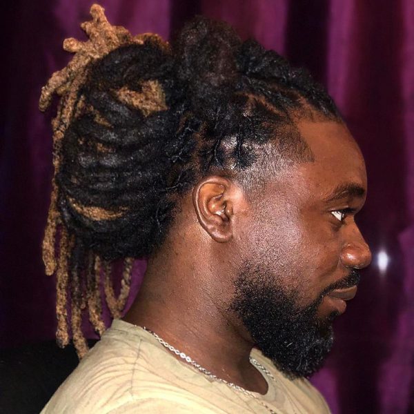 Taper Fade with Dreads Afro Haircut for Men - side view