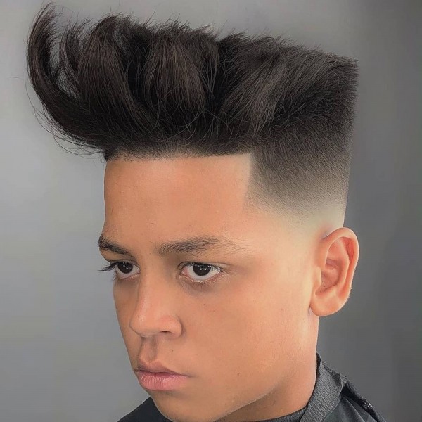 A high-faded haircut for boys.