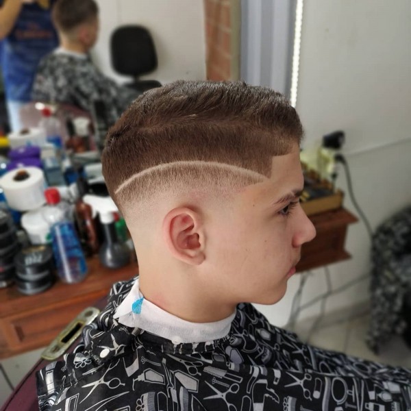 A skin-faded haircut for boys.