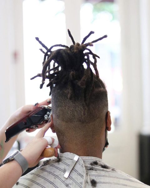 Dreads with High Fade