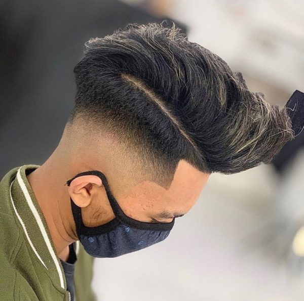High Fade + Long on Top