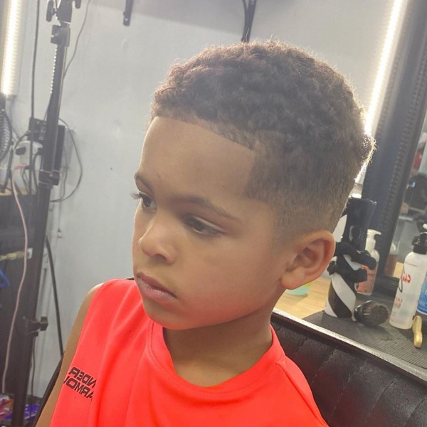 A low-faded haircut for Afro-American boys.