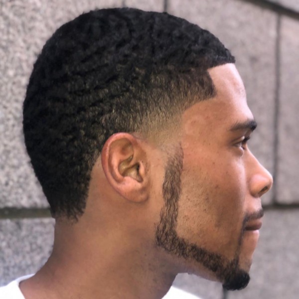 A Temple Fade Haircut for Black Men.