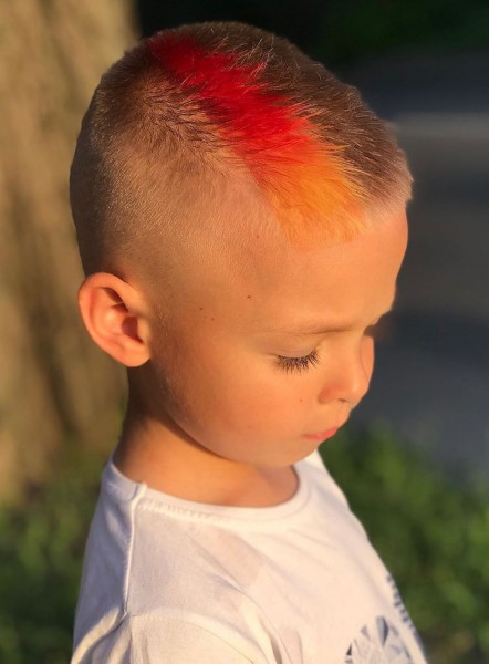 A faded haircut for toddler boys.