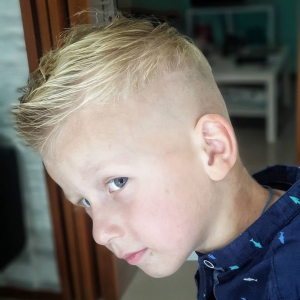 A bald-faded haircut for white boys.
