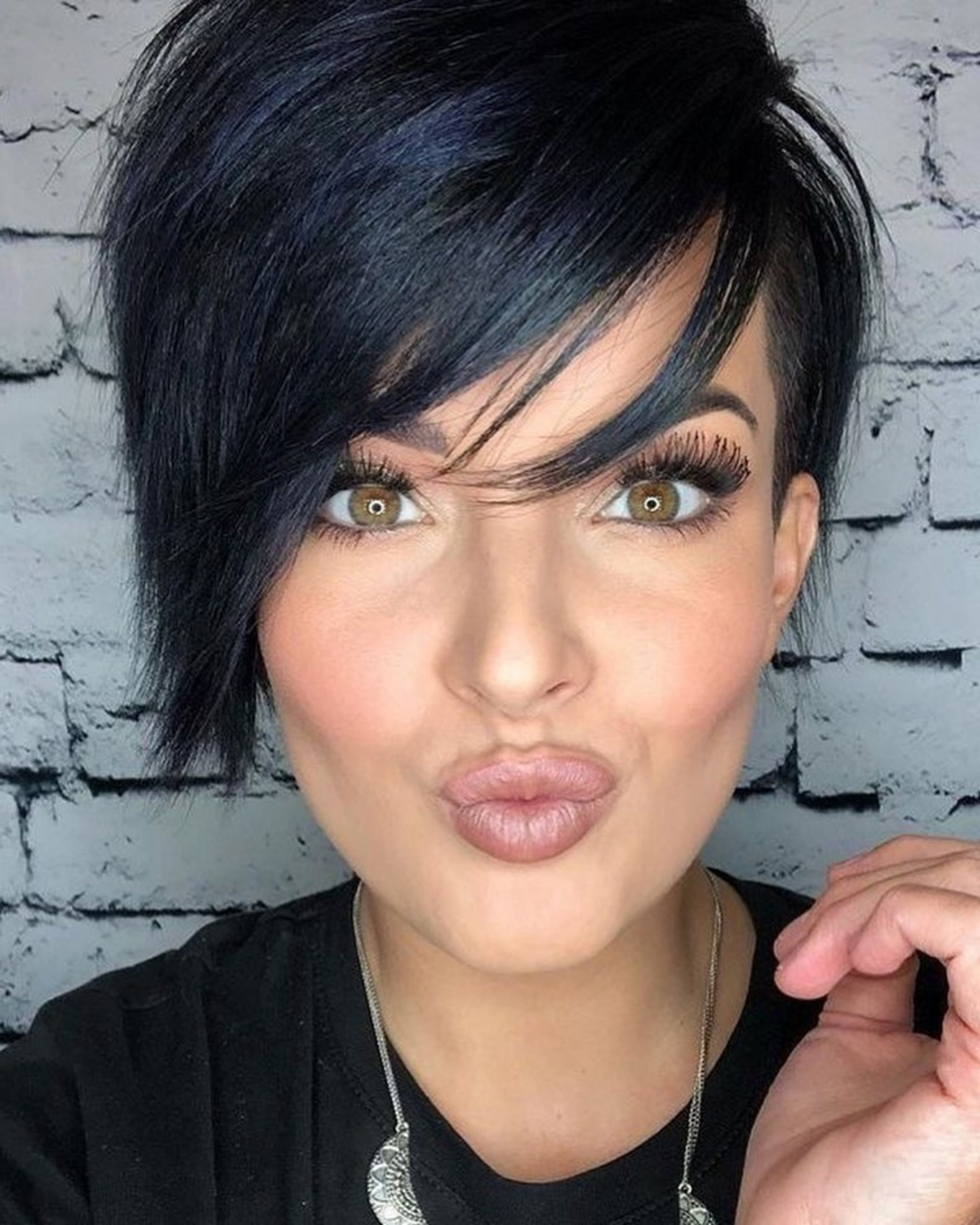 A pixie haircut for women with a long face.