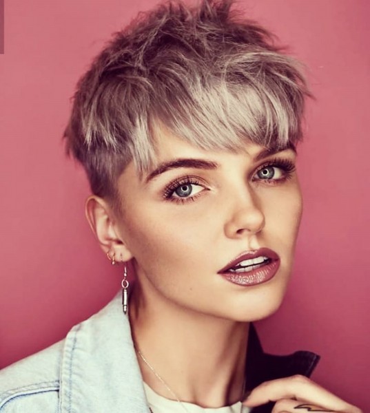 A short pixie haircut for young girls.