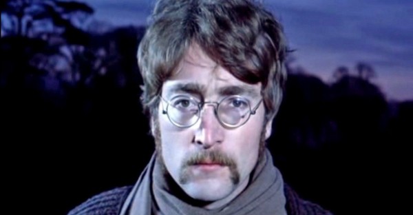 Handlebar mustache in the style of John Lennon.