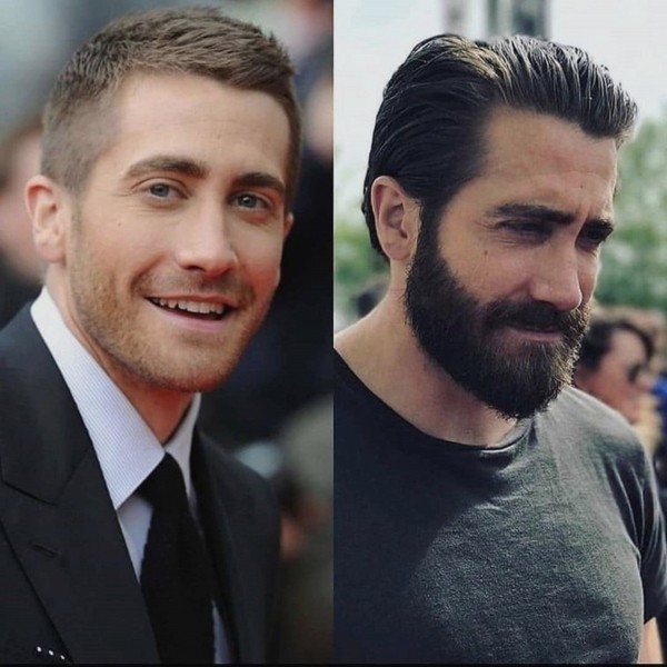 A long beard like men in Hollywood wear.