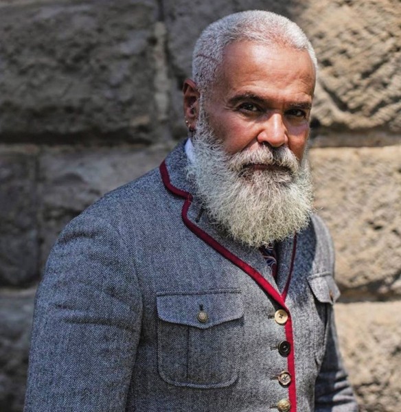 A long beard style for elderly men.