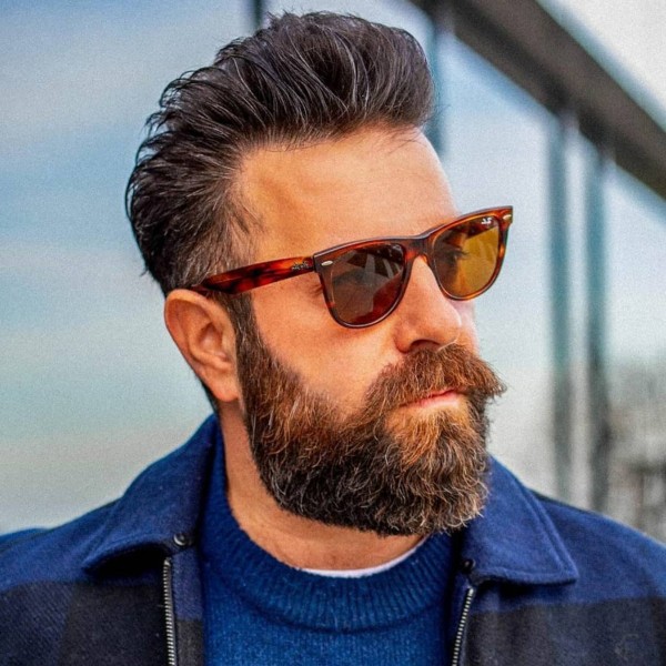 A classic short beard style for males.