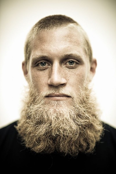 A full beard for men with blonde hair.