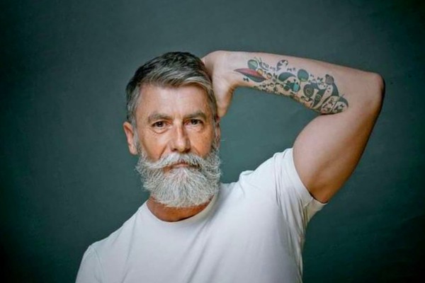 A full beard for elderly men.