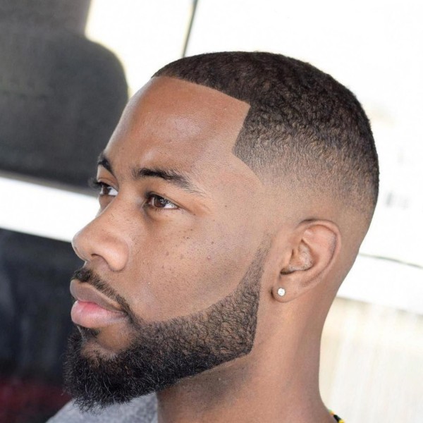 A low beard style for a black man. 