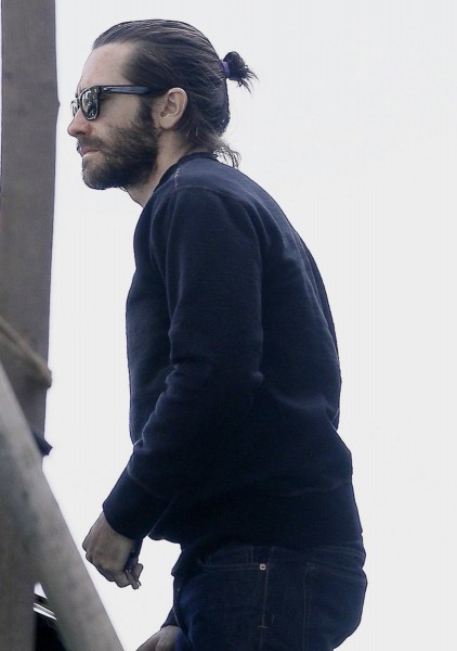Jake Gyllenhaal with a cool bun style.