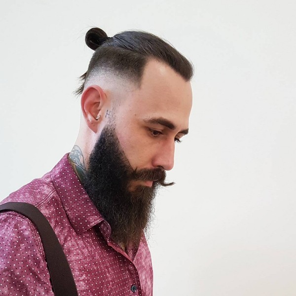 A hipster bun style for cool guys.