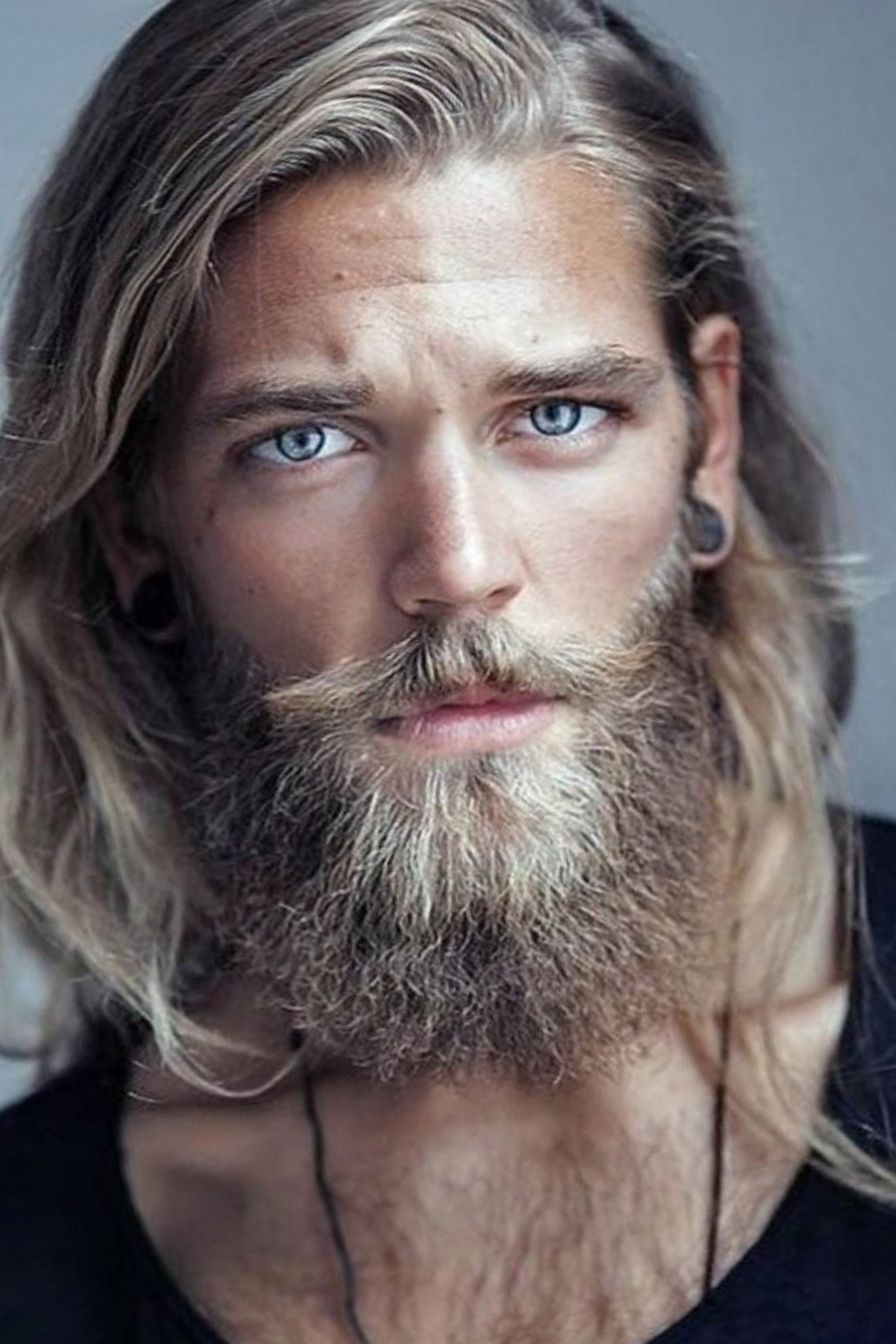 layered long hair men