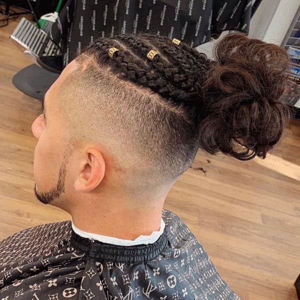 A Puerto Rican male bun hairstyle.