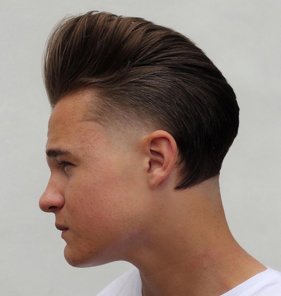Pompadour undercut hairstyle for young men.